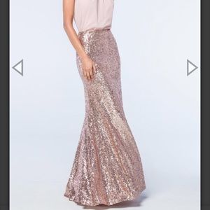Rose Gold Watters Celine Sequin Bridesmaid Skirt